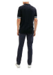Thumbnail Pantalon en coton marine avec une ceinture à la taille et une coupe slim - Image 5