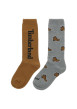 Thumbnail Chaussettes hautes camel et grise imprimées avec une coupe haute