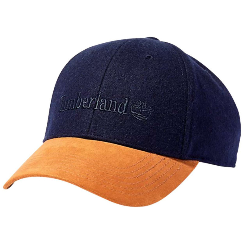 Timberland - Casquette En Laine Bleu Marine Bicolore Avec Visière En Camel - Marine