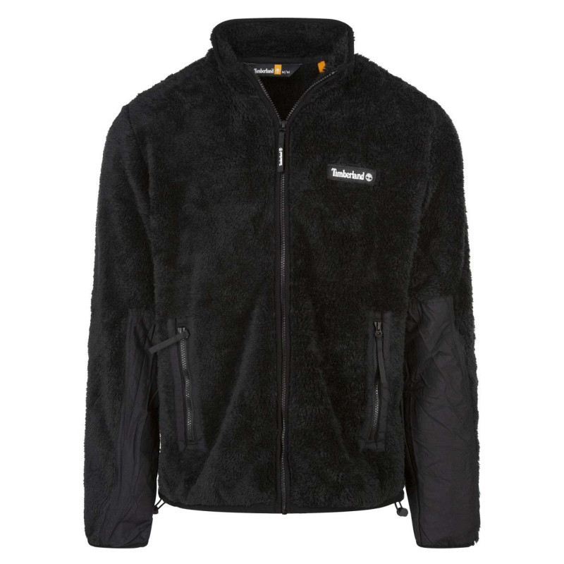 Timberland - Sweat Zippé Noir Uni En Fausse Fourrure Avec Une Coupe Droite Et Un Col Montant - Noir Timberland - Sweat Zippé Noir Uni En Fausse Fourrure Avec Une Coupe Droite Et Un Col Montant - Noir