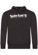 Thumbnail Sweat à capuche en coton mélangé noir uni à coupe droite et col croisé