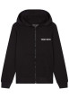 Thumbnail Sweat zippé à capuche en coton noir uni avec poches latérales