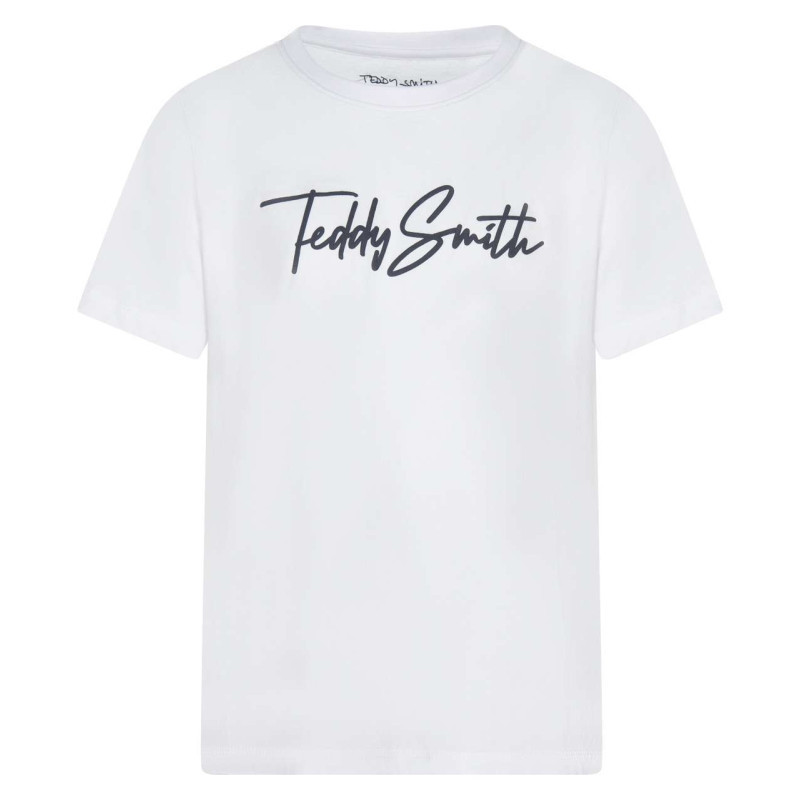 Teddy Smith - T-shirt En Coton Blanc Uni Avec Une Coupe Droite Et Un Col Rond - Blanc