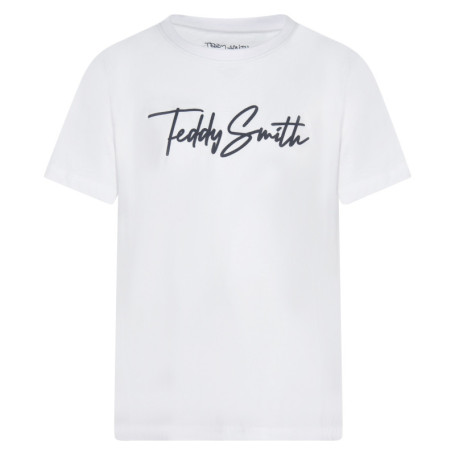 T-shirt en coton blanc uni avec une coupe...