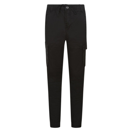 Pantalon Cargo en coton noir uni coupe slim et...