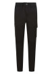 Thumbnail Pantalon Cargo en coton noir uni coupe slim et lien de serrage à la taille