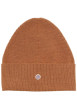 Thumbnail Bonnet en coton camel uni à revers avec logo de la marque au centre