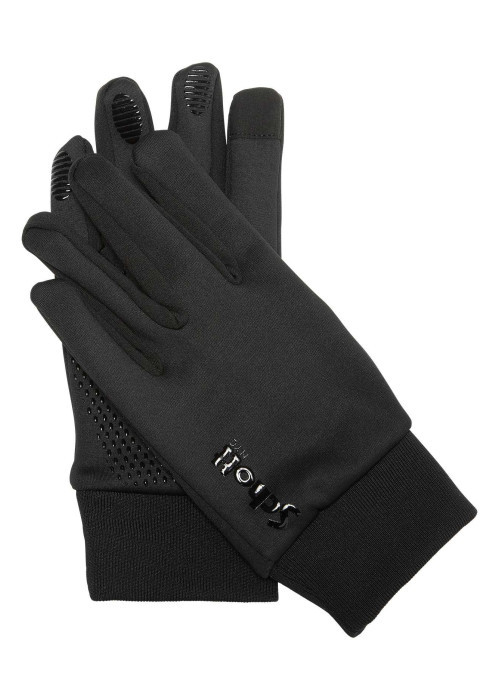 Gants noirs unis texturés et resserré au niveau des poignets