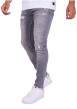 Thumbnail Jean gris en coton effet délavé avec une coupe slim et une taille intermédiaire - Image 3