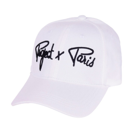 Casquette blanche unie en coton à visière...
