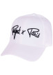 Thumbnail Casquette blanche unie en coton à visière courbée et logo brodé en noir