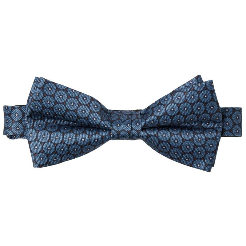 Premium By Jack & Jones - Noeud-papillon Marine Avec Un Imprimé Ronds Bleus Et Tissu En Bord Côte - Marine