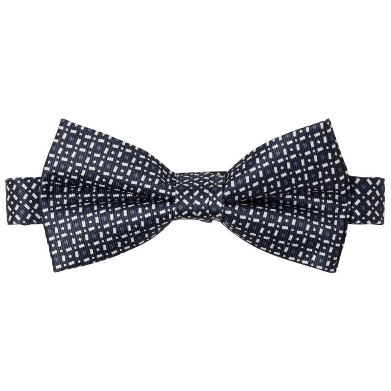 Premium By Jack & Jones - Noeud-papillon Marine à Imprimé Carreaux Blancs Et Tissu En Bord Côte - Marine