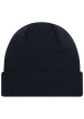 Thumbnail Bonnet noir uni côtelé avec NY en bleu brodé sur le revers - Image 2