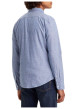 Thumbnail Chemise manches longues en coton bleu chiné à coupe droite et col français - Image 2
