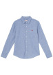 Thumbnail Chemise manches longues en coton bleu chiné à coupe droite et col français - Image 4