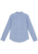 Thumbnail Chemise manches longues en coton bleu chiné à coupe droite et col français - Image 5