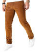 Thumbnail Pantalon Chino en coton brique uni aspect velours avec deux poches latérales