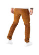 Thumbnail Pantalon Chino en coton brique uni aspect velours avec deux poches latérales - Image 2