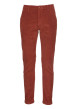 Thumbnail Pantalon Chino en coton rouge uni aspect velours avec deux poches latérales
