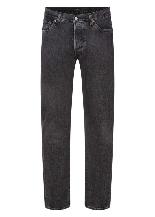 Jean 501® en coton noir uni avec une coupe droite et patch cousu à l'arrière