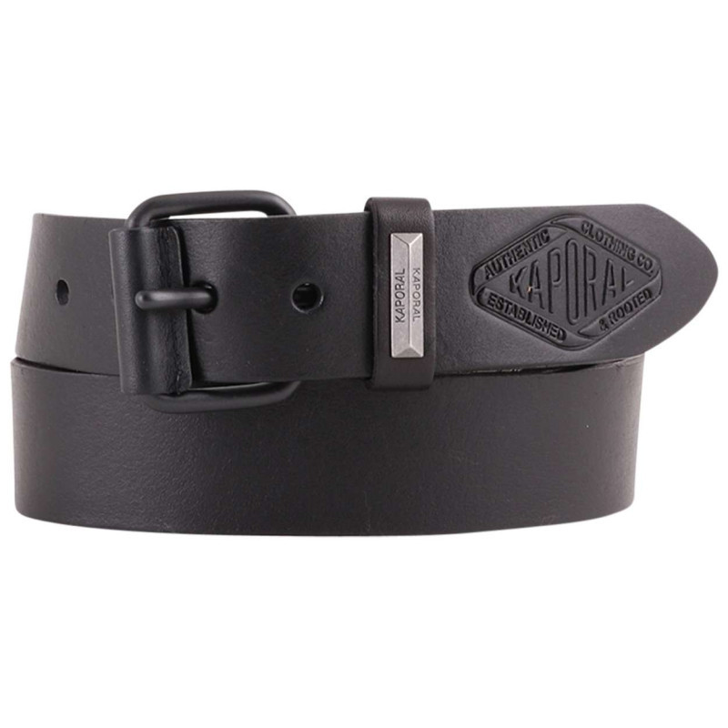 Kaporal - Ceinture En Cuir De Vache Noir Unie Avec Boucle Ardillon Mate - Noir Kaporal - Ceinture En Cuir De Vache Noir Unie Avec Boucle Ardillon Mate - Noir