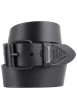 Thumbnail Ceinture en cuir de vache noir unie avec boucle ardillon mate - Image 2
