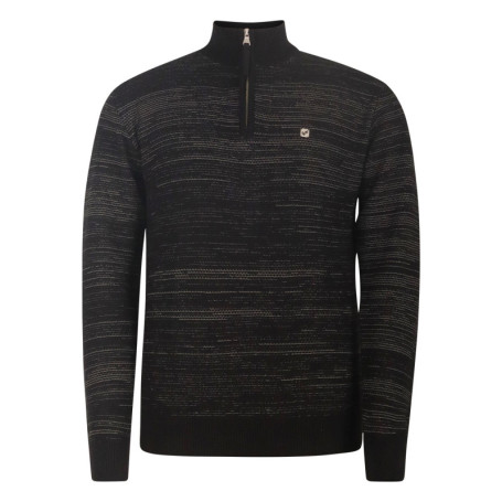 Pull en coton noir chiné avec une coupe droite...