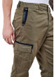 Thumbnail Pantalon cargo Malki en coton kaki uni à coupe slim et taille intermédiaire - Image 4