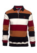 Thumbnail Polo bordeaux à rayures avec une coupe droite et des manches longues