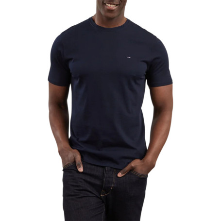 T-shirt en coton marine uni avec une coupe...