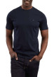 Thumbnail T-shirt en coton marine uni avec une coupe droite et un col rond