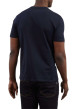 Thumbnail T-shirt en coton marine uni avec une coupe droite et un col rond - Image 2