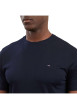 Thumbnail T-shirt en coton marine uni avec une coupe droite et un col rond - Image 3