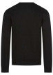 Thumbnail Sweat en coton mélangé noir uni avec écritures brodées à la poitrine - Image 2
