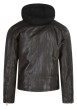Thumbnail Blouson en cuir marron avec une coupe droite et une capuche amovible - Image 4