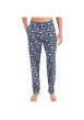 Thumbnail Pyjama long gris imprimé en coton avec une coupe droite et un col rond - Image 3