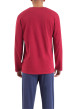 Thumbnail Pyjama long en coton prune rayé avec une coupe droite et un col tunisien - Image 2