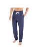 Thumbnail Pyjama long en coton prune rayé avec une coupe droite et un col tunisien - Image 3