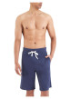 Thumbnail Pyjama court bleu uni en coton avec une coupe droite et un col v - Image 3