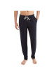 Thumbnail Pyjama long en coton gris rayé avec une coupe fermée et un col rond - Image 3