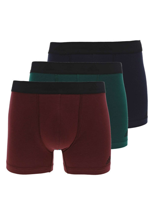 Lot de 3 boxer en coton multicolore uni avec une coupe fermée