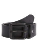 Thumbnail Ceinture noire unie en similicuir lisse avec logo embossé sur la bouce