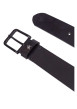 Thumbnail Ceinture noire unie en similicuir lisse avec logo embossé sur la bouce - Image 2