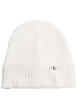 Thumbnail Bonnet écru en maille jersey et un logo cousu à l'avant