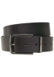Thumbnail Ceinture en cuir noire unie avec 2 boucles logotypées changeables