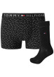 Thumbnail Coffret boxer classique et chaussettes en coton en transition noir imprimé pois