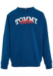 Thumbnail Sweat en coton en transition mélangé pétrole avec coupe droite et col rond