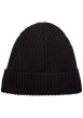 Thumbnail Bonnet noir uni avec un patch logo cousu à l'avant sur le revers - Image 2