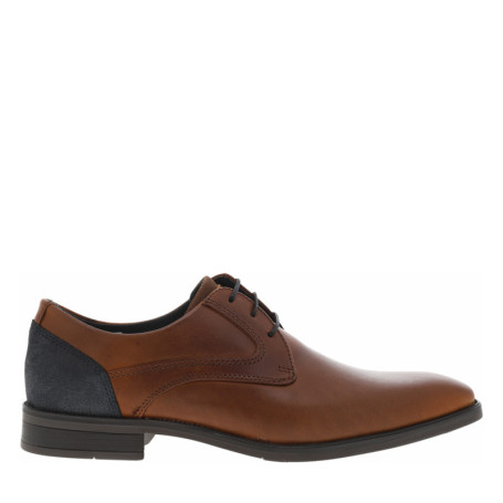 Derbies en cuir cognac à talon décroché bas et...